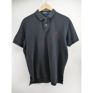 Vintage Polo Ralph Lauren Polo Shirt Mens M‎ Black Red Logo Cotton Short Sleeve